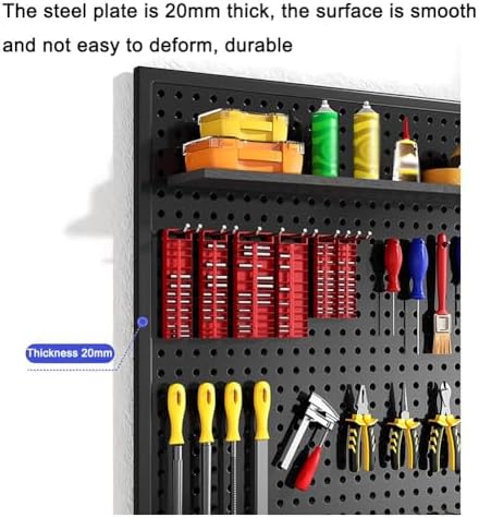 Heavy-Duty Metal Pegboard Organizer Kit - 30x100cm Tool Storage Panels with Hooks for Garage, Home, Workshop, Kitchen - Sturdy Wall Mount Solution for Efficient Organization