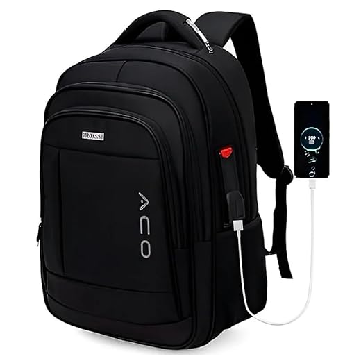 Mochila para Notebook Masculina Feminina para Notebook 17 – Mochila executiva Antifurto, Reforçada, Saídas USB e Fone, Alça de Aço, Impermeável, Escolar, Faculdade, Trabalho ou Viagem – Preta Premium