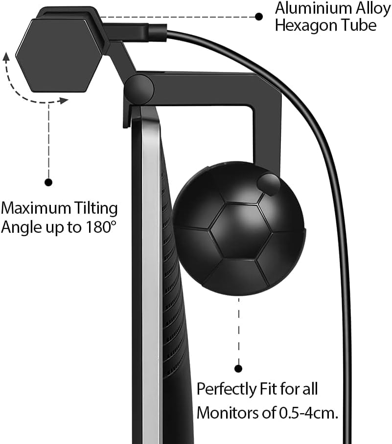 Image of USB LED Lamp for Computer Monitor - Adjustable Brightness & Color Temperature, USB Powered, Matte Graffiti Finish, 40 cm, 5W, Eye-Care, Easy Installation, Perfect for Reading, Laptop, and Study