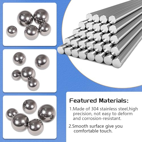 JTAREA 340Stück 304 Edelstahl Kugellager Kugeln Set 14Werte 1-10MM Edelstahlkugeln Metallkugeln Ball Bearing Kugel Lager Sortiment Kit