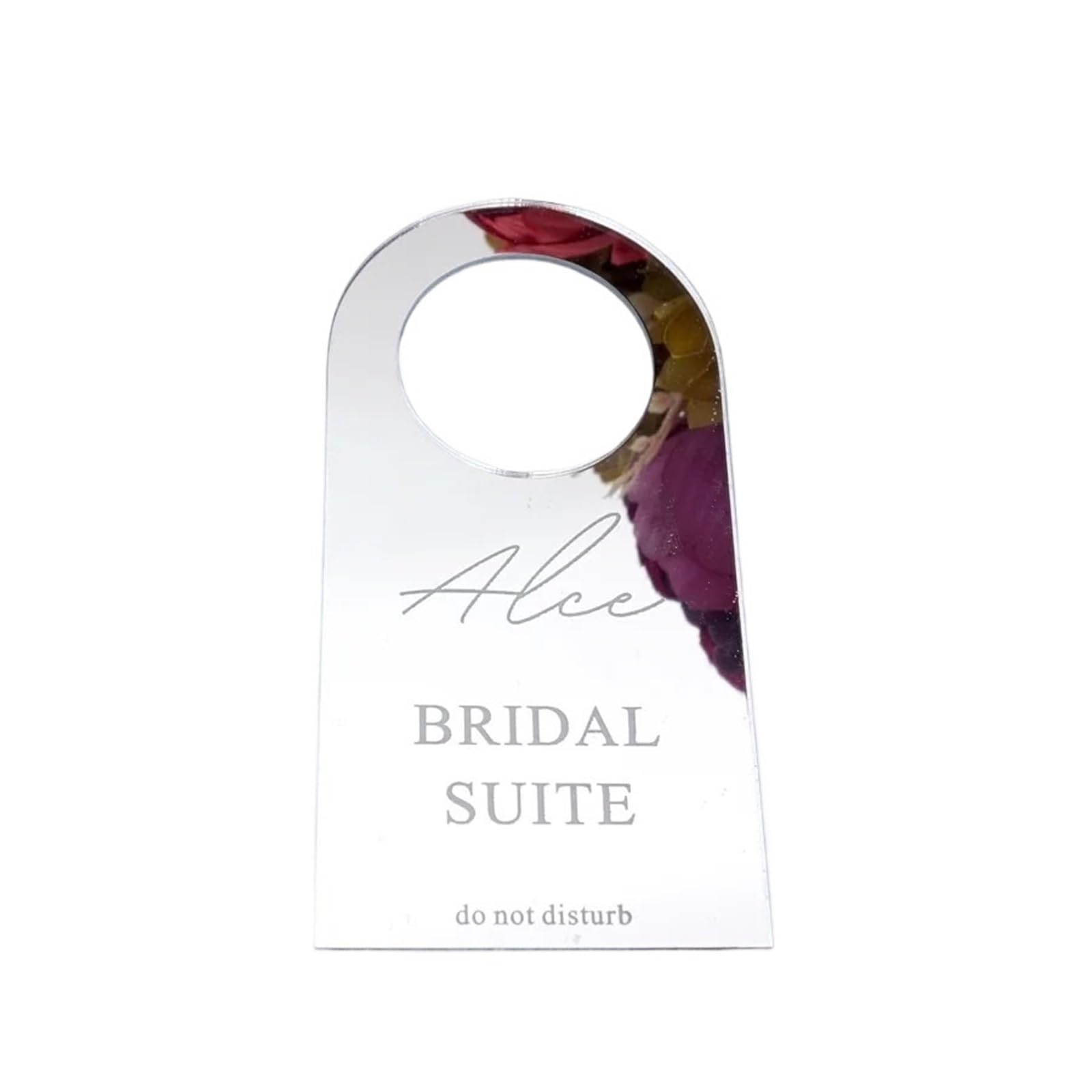 Door Handle Hanging Sign Wedding Door Hanger Personalized Suite Sign Do Not Disturb Hotel Tag(Silver,20x10cm(8x4in))
