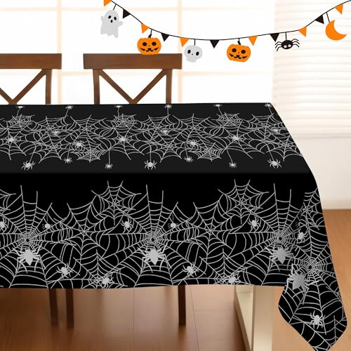 Image of Childom 3 Pack Halloween Tablecloth Rectangle Table,Halloween Decorations | 54 inch x 108 inch Disposable Plastic Tablecloths,Plastic Table Cover for Halloween Party Decorations,Halloween Party Supplies Favors