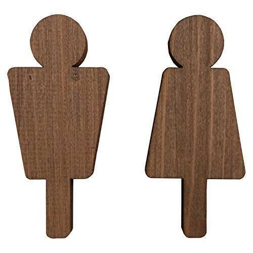 AyahaDesign 木製サインプレート トイレマーク 人型 抜き型 国産ヒノキ (ブラウン 人型Aタイプ)