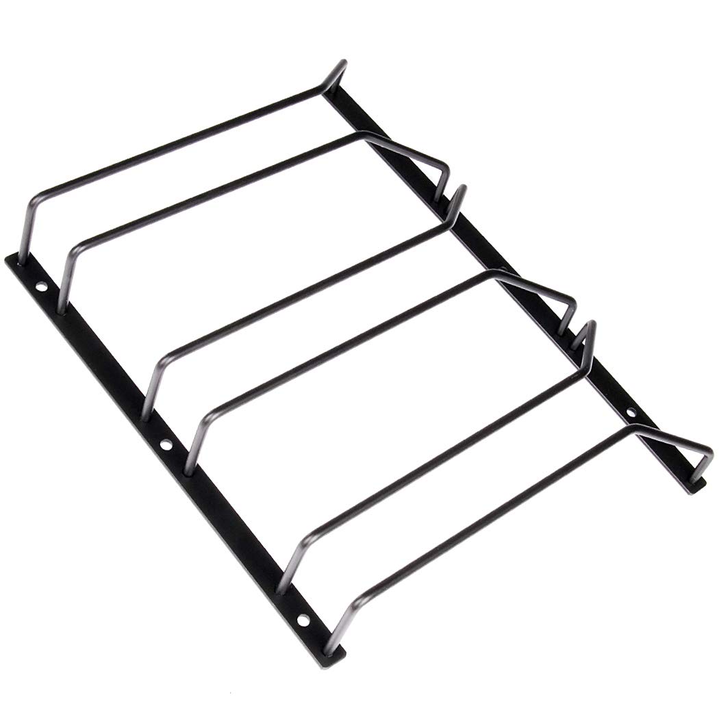Weinglasregal unter dem Schrank, schwarz, Stielglas-Regal, Draht-Hängeregal, Weinglashalter mit Schrauben, 24 cm, 3 Reihen