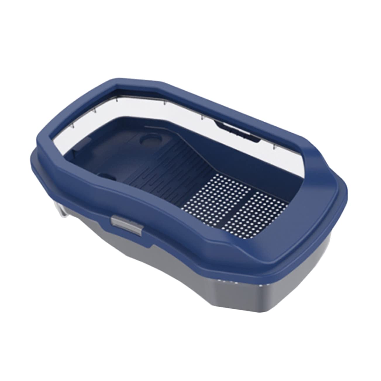 COLLBATH Terrario para Tortugas de Agua Plataforma para Tomar el Sol, Resistente al Desgaste Impacto, Hecho de Plástico Azul Estructura Doble y Canal