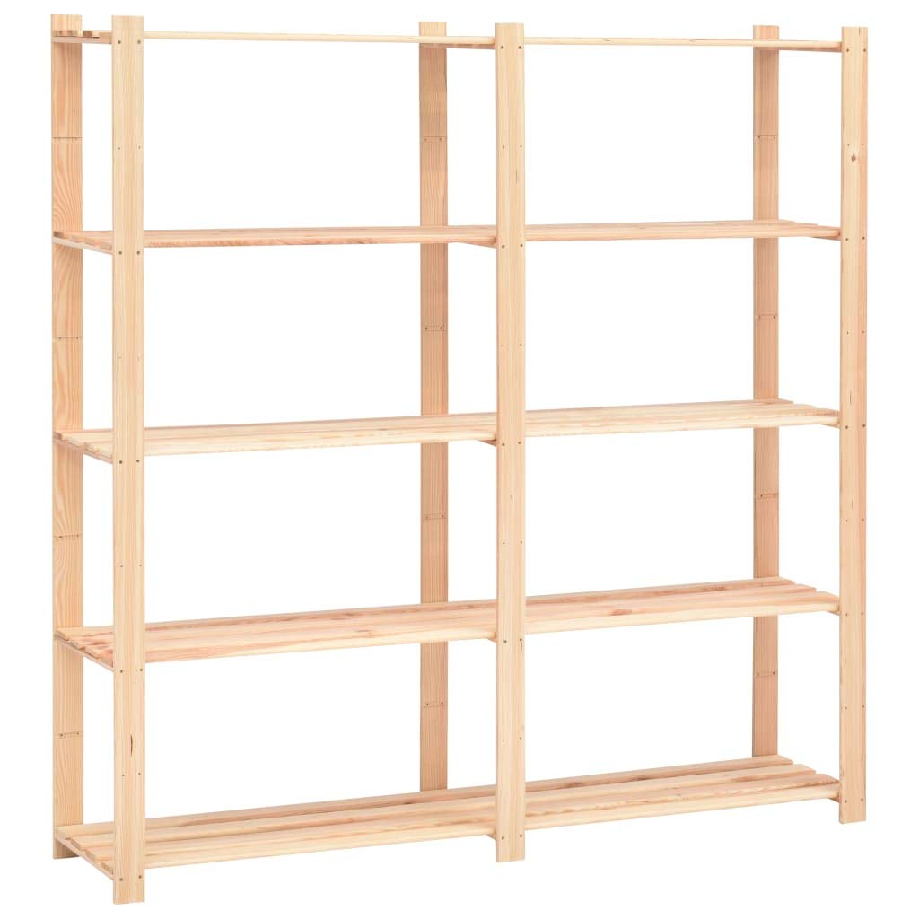 Chusui Scaffale a 5 Livelli 170x38x170 cm in Massello di Pino 500 kg,Scaffale,Scaffaratura,Scaffale Garage,Scaffale Ripiani Portaoggetti,Scaffale Cucina
