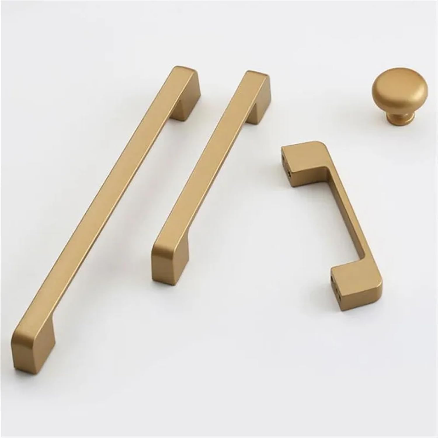 Kitchen Cabinet Door Handles Matte Gold Aluminum Alloy Drawer Knobs Pulls Furniture Handle Hardware 2Pcs(9013-96mm)