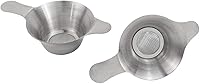 Vista 8 de AUEAR, Paquete de 2 filtros de acero inoxidable de diferentes tamaños de malla fina para embudo de té con asas dobles