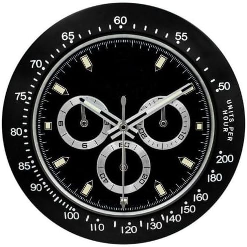 Reloj de pared grande de 14 pulgadas para dormitorio, reloj de pared silencioso sin tictac, marco de metal redondo, reloj grande para decoración de