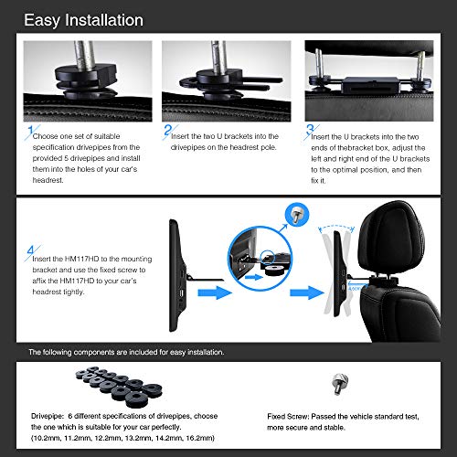 Xtrons 11.6 Inch Car Headrest Mount Monitor With Hdmi Input, 1080P Wide Screen With Ips Display Portable Video Player For Car Backseat Multimedia Entertainment Supports Av-In Usb Sd #TOP6