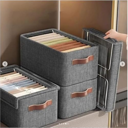 Image of 26L Folding Storage Box with Lid and Organizer Cloth | Foldable Cloth Organizer for Storage Wardrobe | Foldable Storage Box Organiser | Organisers Storage Box for Clothes |Dress Storage(Pack of 1)