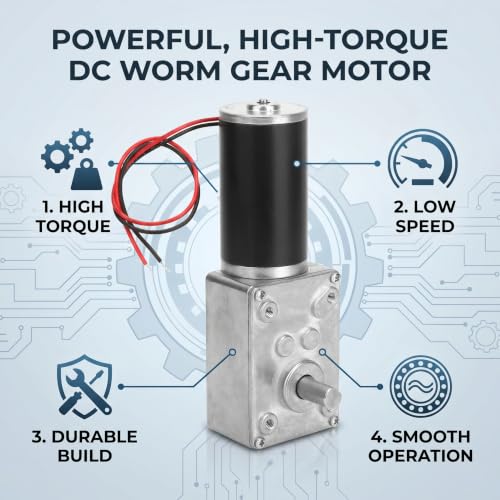 Image of Gear Reduction Motor 24V 8mm Shaft High Torque 50RPM | Metal gear , reversible rotation for curtain opener, high torsion for window actuator, DC motor for smart de