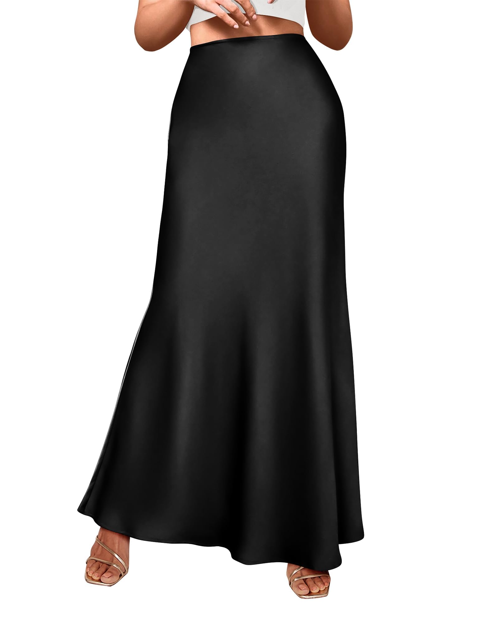 BTFBM Womens Summer Spring Skirt 2025 Silk Elegant High Waist Cocktail Party Wedding Mermaid Satin Maxi Skirts