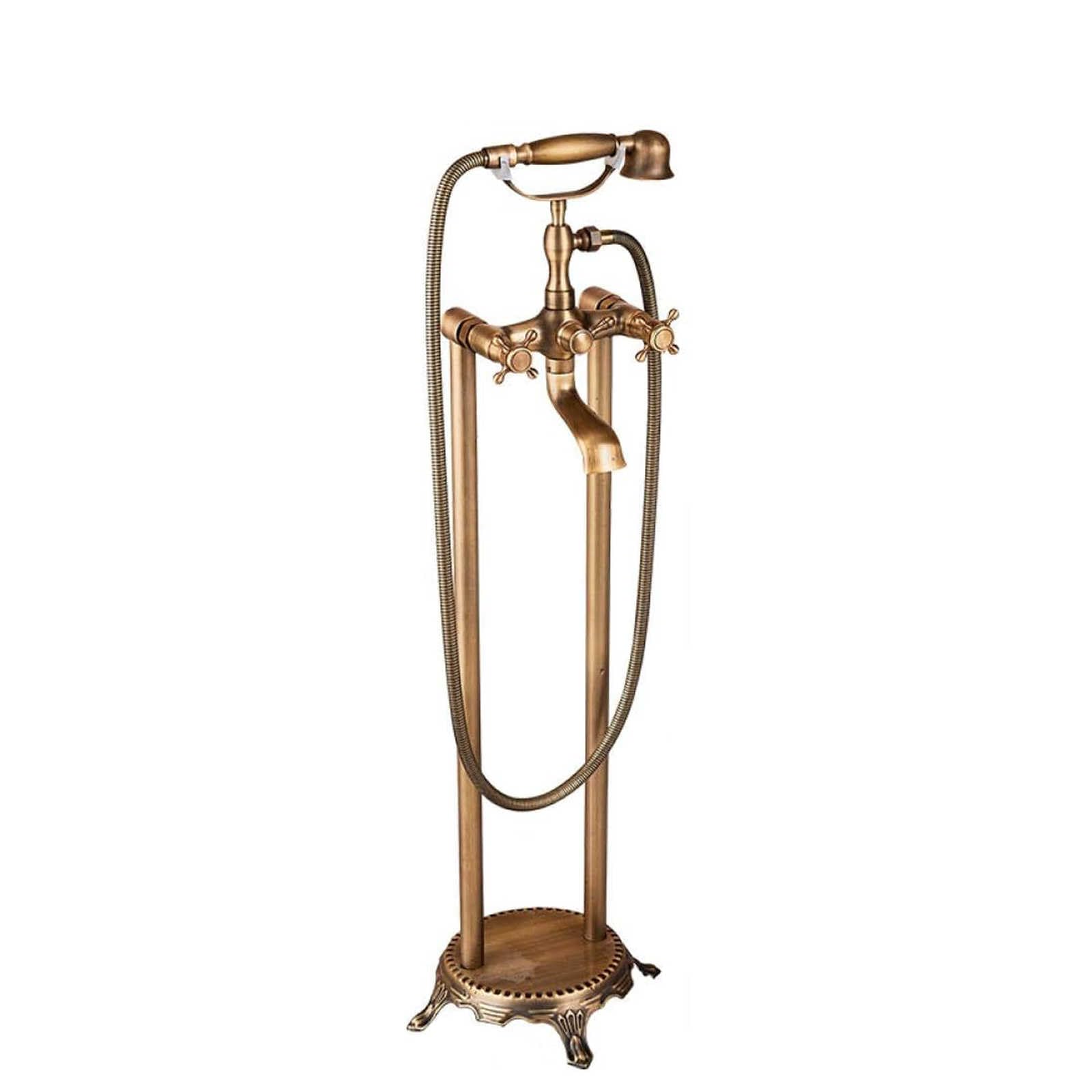 Robinet de baignoire îlot laiton antique pour rénovation de salle de bain