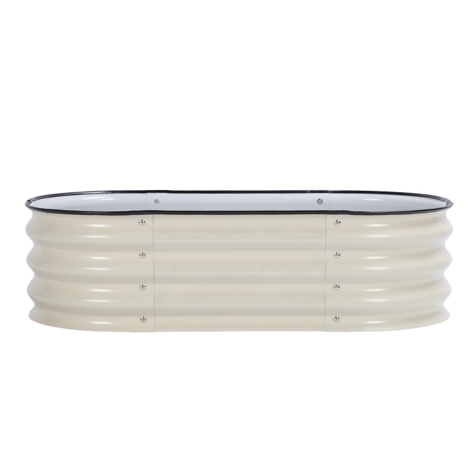 EVGATSAUTO Raised Garden Bed Kit, Oval Raised Garden Bed Kit, Raised Planter Bed Large 304 Stainless Steel Flowers Ground Planter Box with Open Bottom Raised Planter Bed for Courtyards