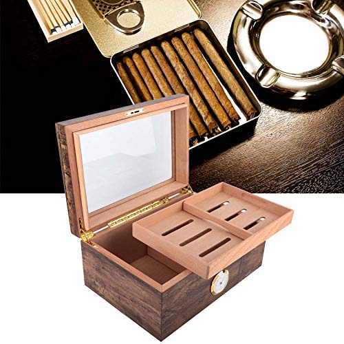 Fastuu Airtight Design Cigar Humidor Box, With Humidifier And Lock, Cigar Holder, Travel Home Use For Storing Cigar Outdoor Travel Use Cigar Moisturizing #TOP3