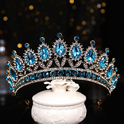 Diamant Diadème De Luxe Bleu Strass Cristal De Mariage Couronne Mariée Diadèmes Et Couronnes Reine Diadème Pageant Couronne De Mariée Bijoux De Cheveux Accessoires