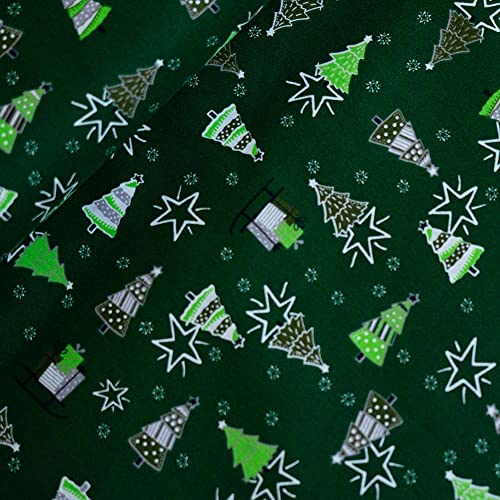 8,50 /m2 Weihnachtsstoff Baumwolle Sterne & Tannen Meterware |...