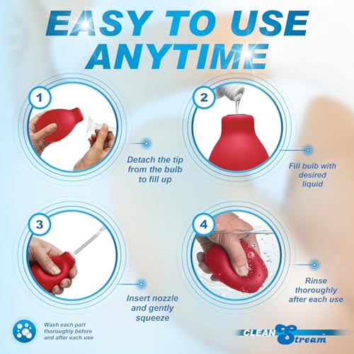 Poire à lavement rouge souple de 224ml pour hygiène intime - 4