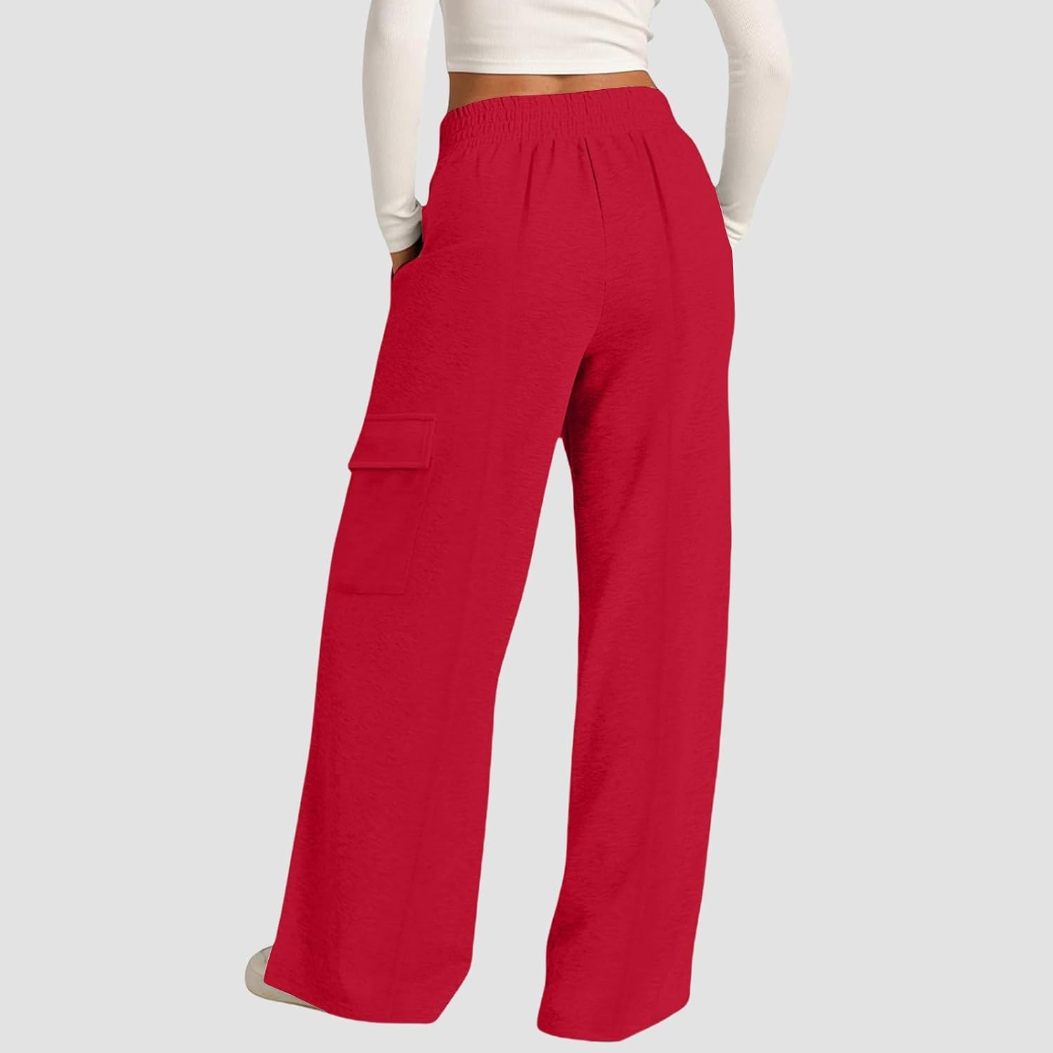 Barrel Sweatpants Women Casual Baggy Elastic Waisted Pants Wide Leg Gym Trousers with Pockets image 4
