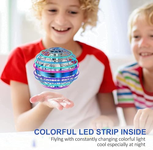 Image of VAMIKO Flying Orb Ball Boomerang Spinner Toy with RGB Lights, USB Rechargeable, 360 Rotating, Indoor Outdoor for Boys Girls Kids Adults, Multi-Color