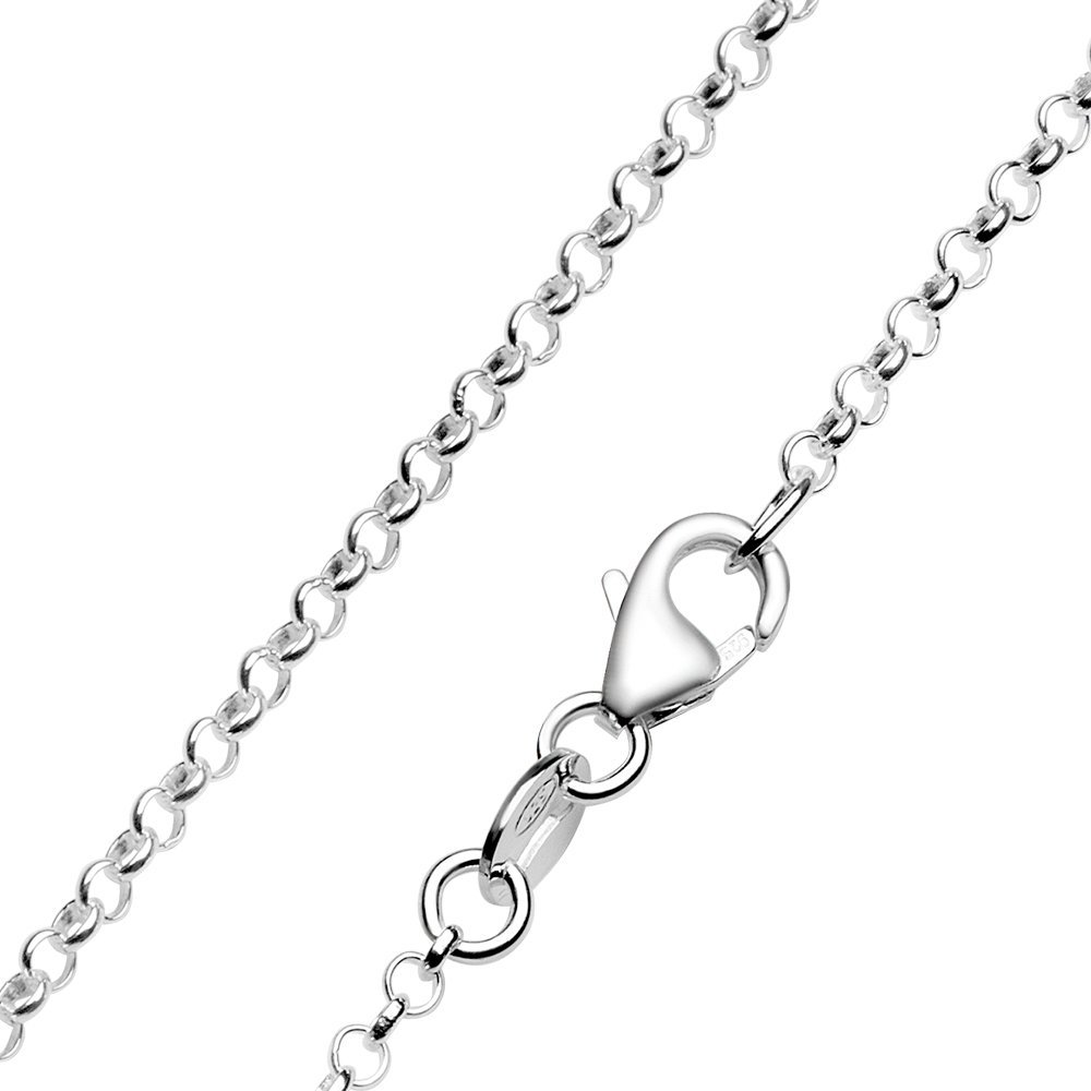 Vinani TKK42 - Cadena de Eslabones, 1,3 mm 42 cm, Plata de Ley 925, Collar