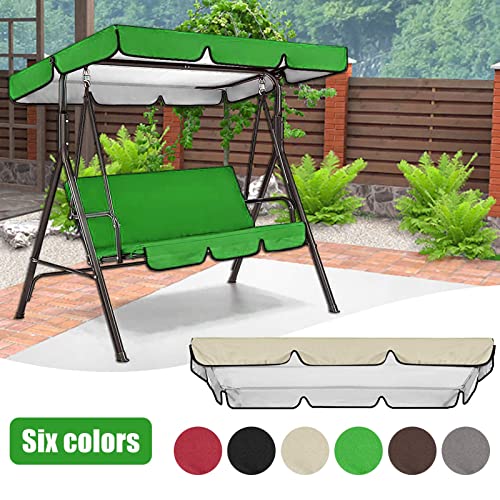 Patio Porch Swing Canopy, Replacement Waterproof Swing Top Cover, Garden Swing Seat Replacement Canopy Sun Shade Awning Cover For Outdoor Patio Yard Park Porch Balcony Backyard (Beige) #TOP5