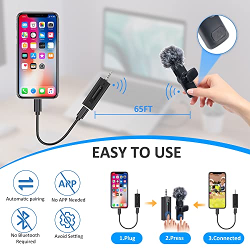 Dual Wireless Lavalier Microphone For Camera/Iphone/Android Phone/Laptop/Computer/Gopro, Professional Plug-Play Lapel Microphone Wireless For Video Recording, Interview, Vlogging, Youtube, Tiktok #TOP1