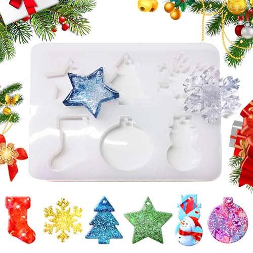 🎄【Stampi per Colata di Resina Epossidica - Riutilizzabile e Resistente】: Questo stampo in resina epossidica è realizzato in silicone di qualità, permettendo utilizzi multipli senza deterioramento della qualità. L' stampo in silicone per resina epossidica assicura durabilità e facilità d'uso, consentendoti di creare design intricati a tema natalizio con facilità.