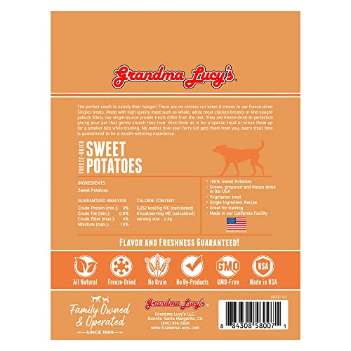 Grandma Lucy’s Singles Pet Treat, Freeze-Dried Single Ingredient Treats For Dogs - Sweet Potatoes, 2 Oz #TOP1