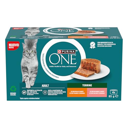 Purina One Sterilcat Filettini in salsa Cibo Umido per Gatti Sterilizzati con Pollo e Carote, Salmone e Carote, 48 Lattine da 85 g - Immagine 1