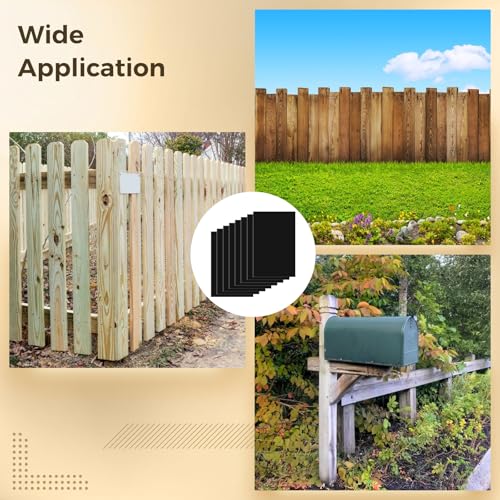 Protectores de postes de valla en pack de 8 fundas autoadhesivas de PVC para jardín 6