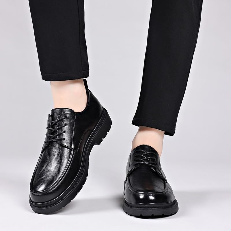 Men’s Leather Dress Shoes Classic Oxford Lace-Up Formal Office Business Wedding Footwear for Suit Professionals3