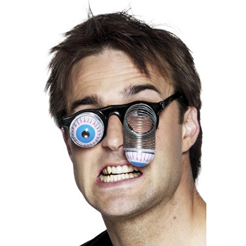 Smiffys Droopy Eye Specs with Metal Spring, Funny Fancy Dress, Halloween Fancy Dress Accessories Dress Up Jokes & Novelties