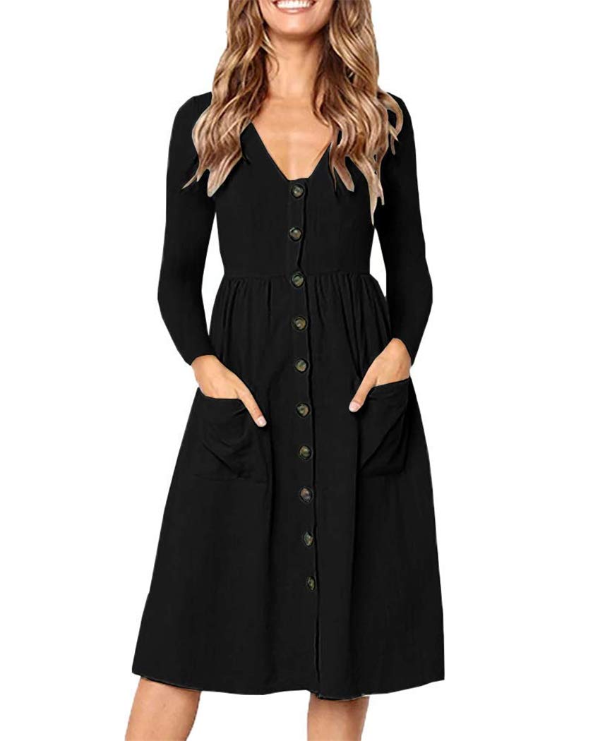 button down swing dress