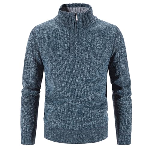 Mens Quarter Zip/Full Zip Knitted Sweater Turtleneck/Stand Collar Raglan Long Sleeve Loose Fit Stylish for Casual
