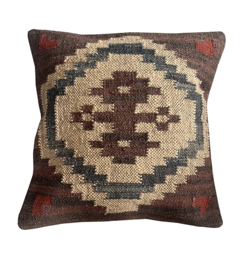 Shubhlaxmifashion Indian Vintage Kilim Square Pillow Cover 18X18 Inch Pillows