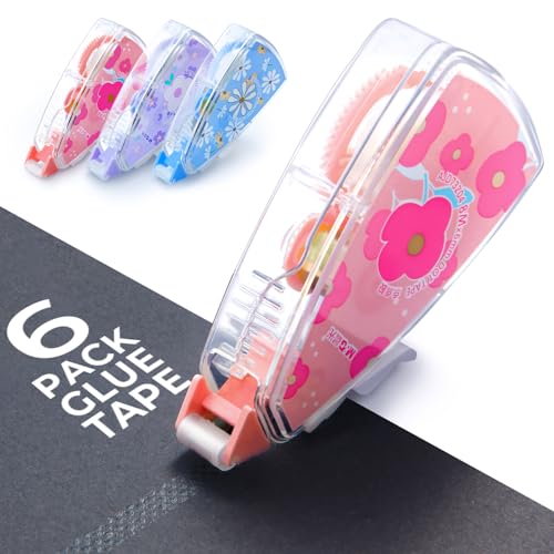 M&G 6 Pack Double Sided Glue Tape Roller, 48M/157 FT Scrapbook Tape Supplies, Glue Tape Double-Sided Adhesive Tape Runner for Scrapbooking School Office Home Journaling Supplies