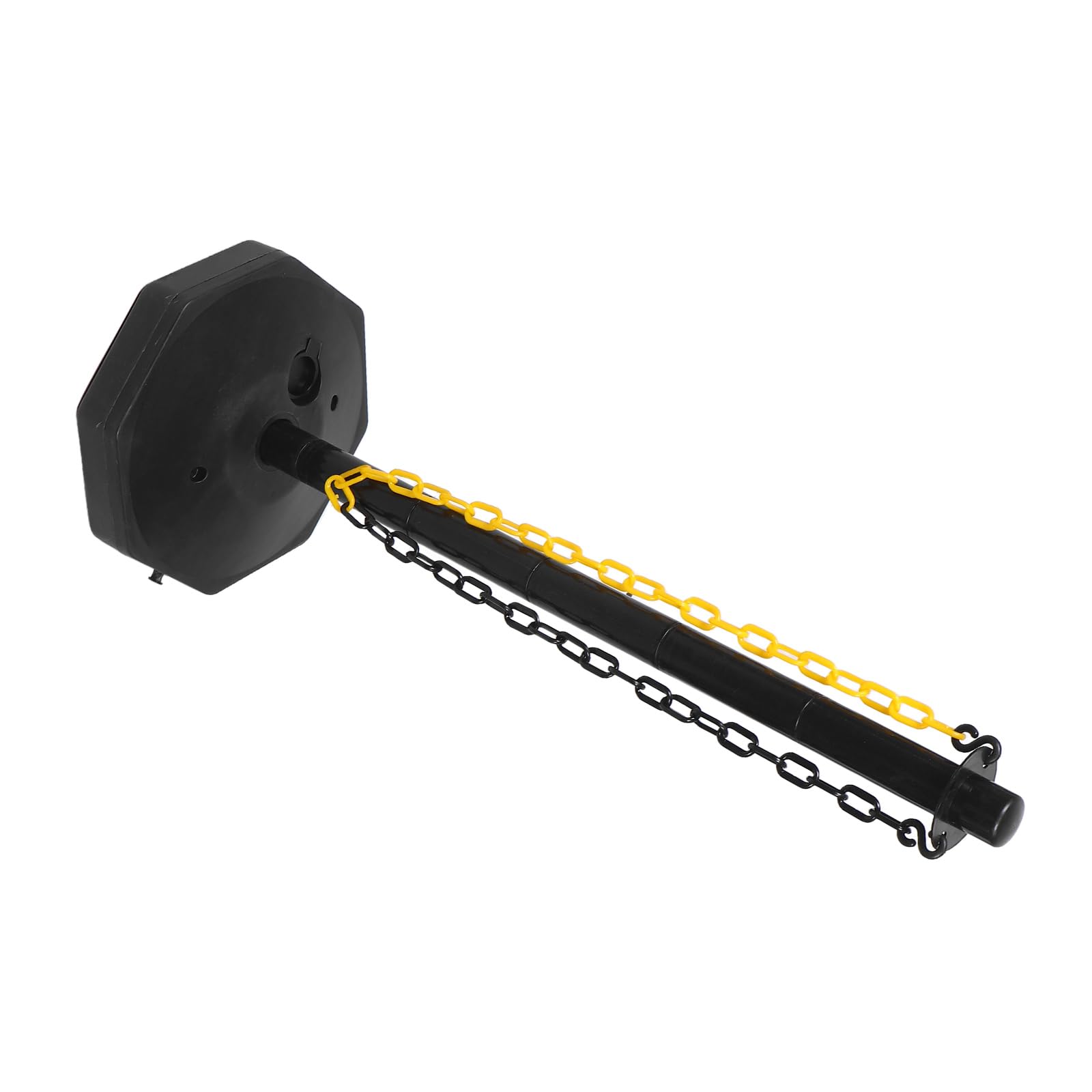 Barrière modulable avec chaîne jaune et noire pour sécuriser votre cour et garage