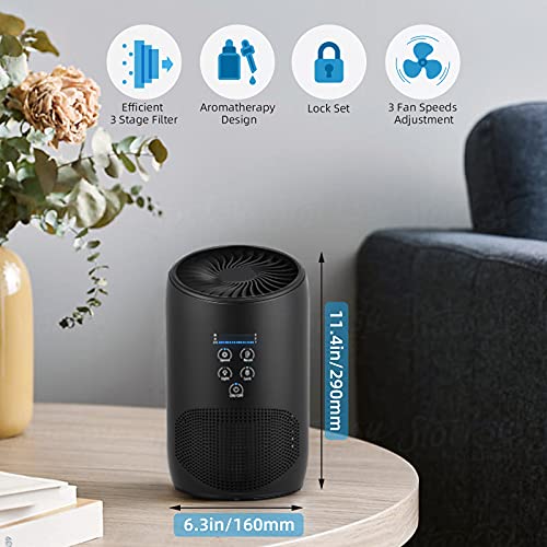 Hepa Air Purifiers For Home Bedroom, Smoke Air Cleaner With Fragrance Sponge, Lock Set, Ultra Quiet Hepa Air Purifier For Dust, Odor, Pet Dander,Smoke #TOP5