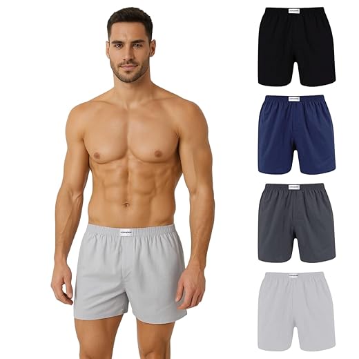 Kit 4 Cuecas Samba Canção Algodão Rouper Basic Masculino