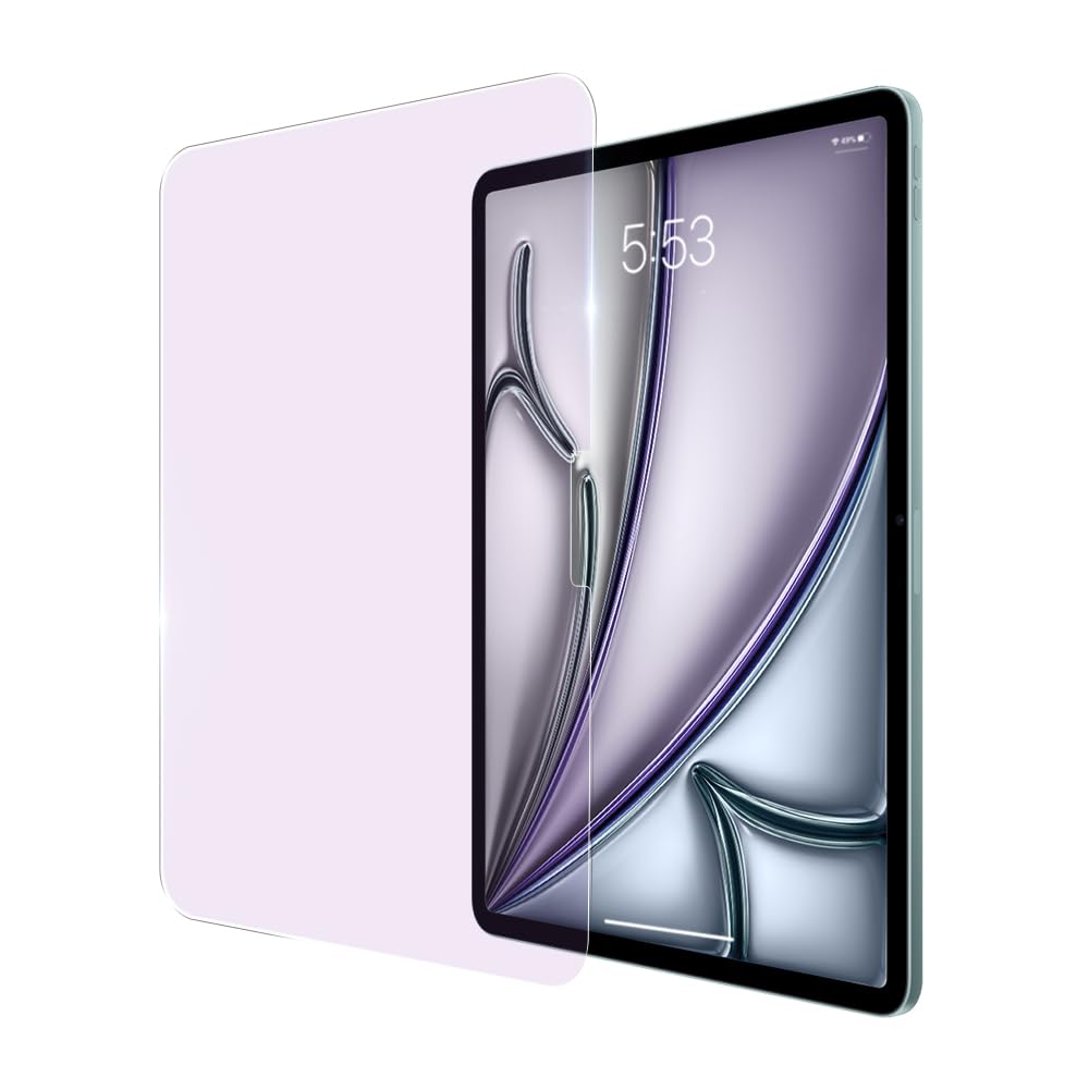 Photo 1 of PERFECTSIGHT Anti Glare Blue Light Screen Protector Compatible with iPad Air 13 Inch M3/M2 (7th/6th Generation, 2025/2024), Matte Low Reflection Eye Protection Blue Light Filter Tempered Glass, 1 Pack
