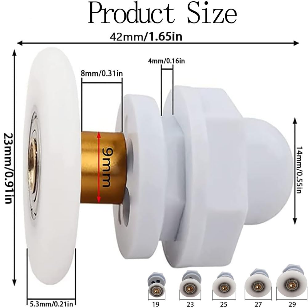 Roulettes De Porte Coulissante De Douche, 8 Pièces De Rechange, Poulies De Porte En Verre