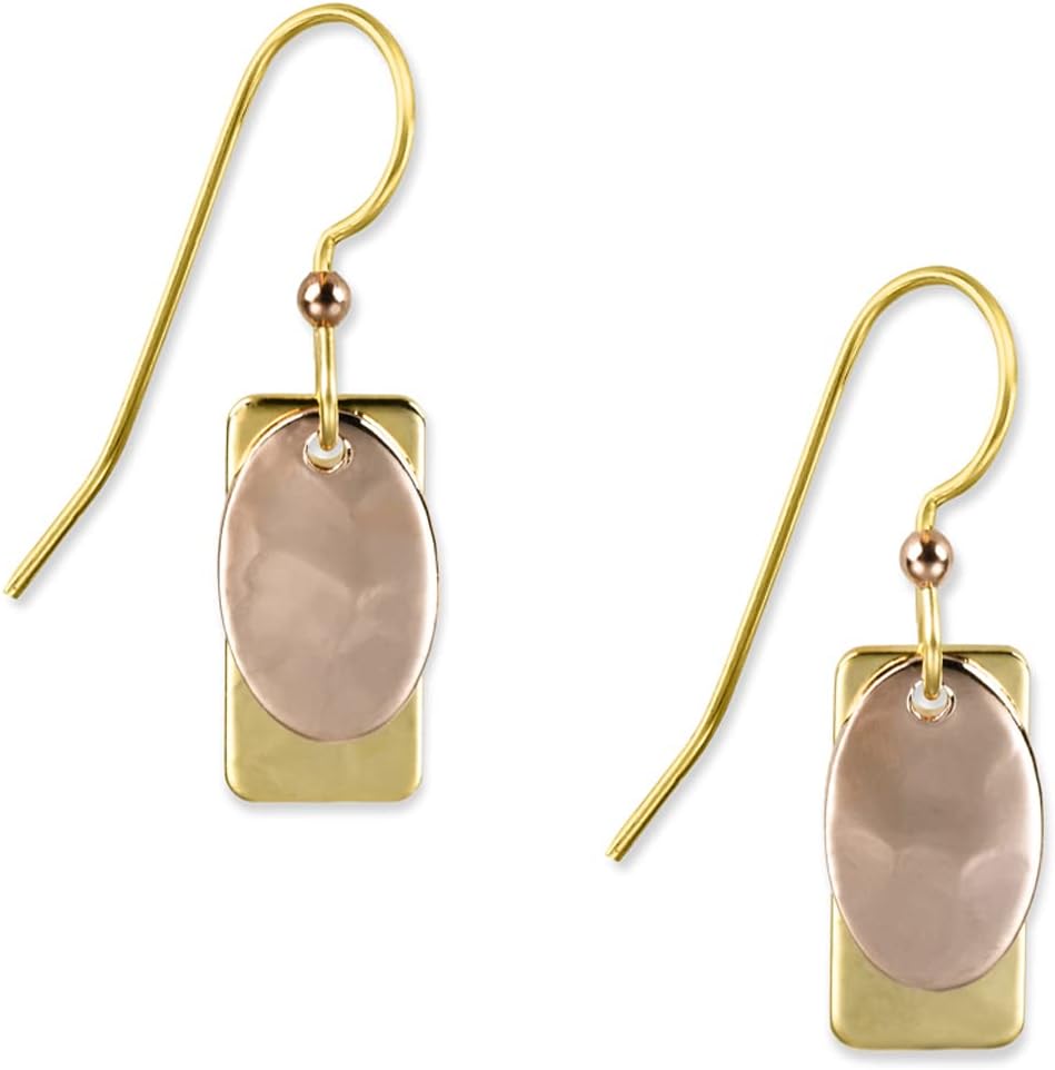 Silver Forest Surgical Steel Gold and Copper Layered Drop Dangle Hook Earrings NE-0222