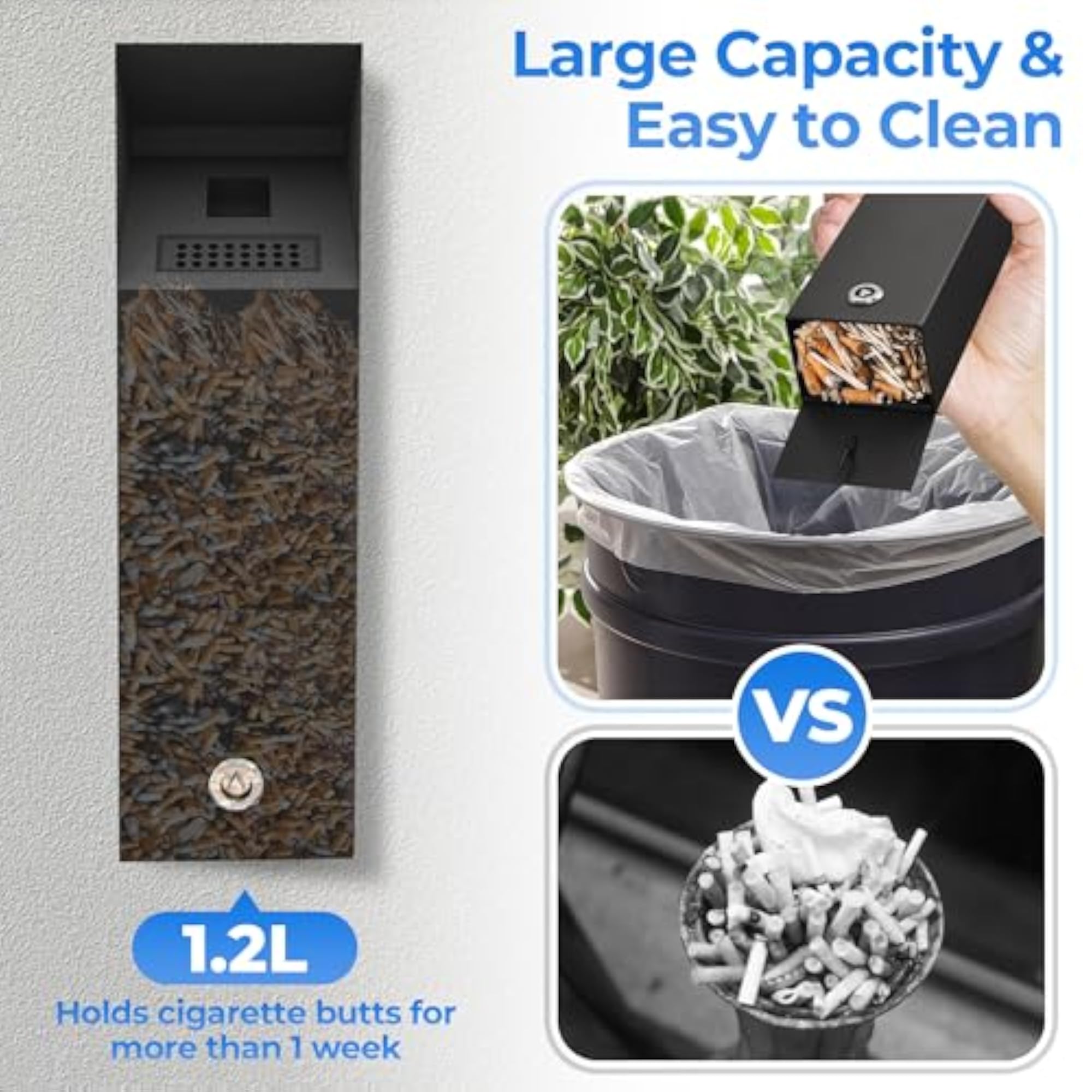 Wall Mounted Cigarette Bin, Cigarette Ashtray