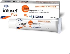 ialuset Plus Crema 25g - Per il trattamento di ferite infette e ustioni, con acido ialuronico ad azione idratante e sulfadiazina argentica che protegge dalla contaminazione batterica