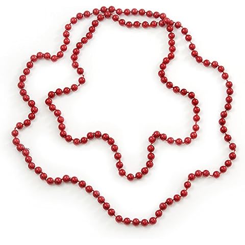 Avalaya 8mm Long Red Glass Bead Necklace/140cm L Cover