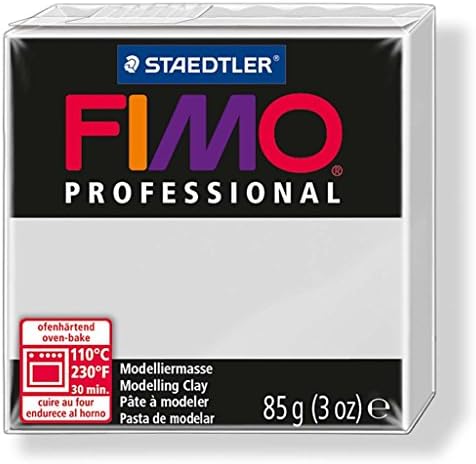 STAEDTLER 8004-9 FIMO Professional Oven-Hardening Polymer Modelling Clay, 85g - Black (Single Block)