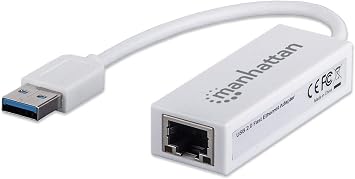 Manhattan USB to Ethernet Adapter - 10 / 100 Mbps Fast Ethernet LAN Network - Support Windows 10/8.1/8/7/Vista/XP for Desktop Laptop Apple MacBook Linux 506731