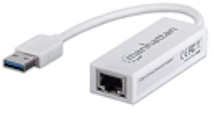 Manhattan USB to Ethernet Adapter - 10 / 100 Mbps Fast Ethernet LAN Network - Support Windows 10/8.1/8/7/Vista/XP for Desktop Laptop Apple MacBook Linux – 3 Year Warranty – 506731